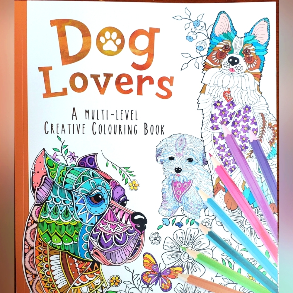 Dog Lovers Multi-Level Coloring Book - New!